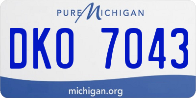 MI license plate DKO7043