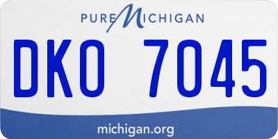 MI license plate DKO7045
