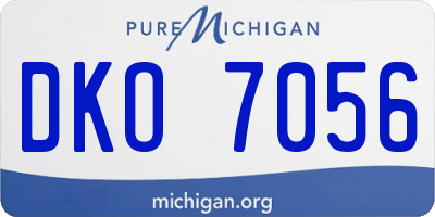 MI license plate DKO7056