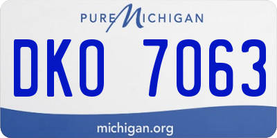 MI license plate DKO7063