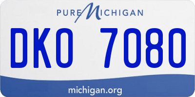 MI license plate DKO7080
