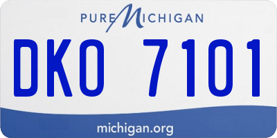 MI license plate DKO7101