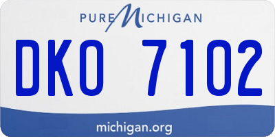 MI license plate DKO7102