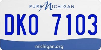 MI license plate DKO7103
