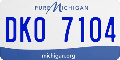 MI license plate DKO7104