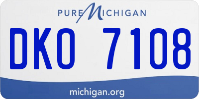 MI license plate DKO7108