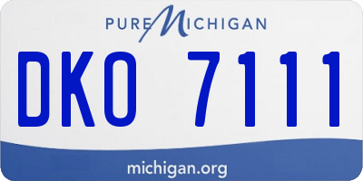 MI license plate DKO7111