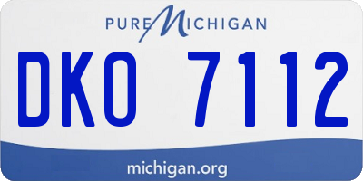 MI license plate DKO7112