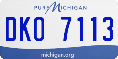 MI license plate DKO7113