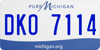 MI license plate DKO7114