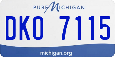 MI license plate DKO7115
