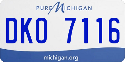 MI license plate DKO7116