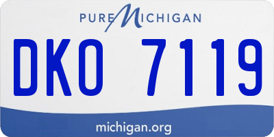 MI license plate DKO7119