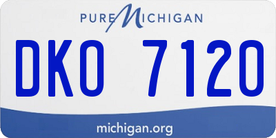 MI license plate DKO7120