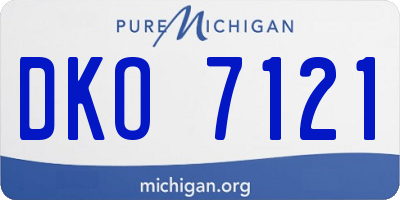 MI license plate DKO7121
