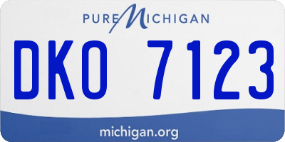 MI license plate DKO7123