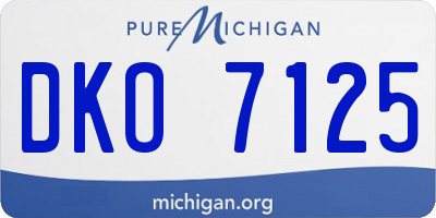MI license plate DKO7125