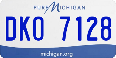 MI license plate DKO7128