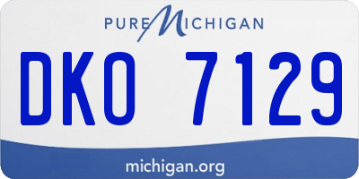 MI license plate DKO7129