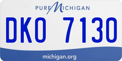 MI license plate DKO7130