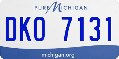 MI license plate DKO7131