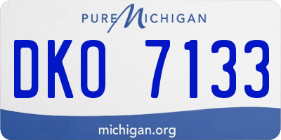 MI license plate DKO7133