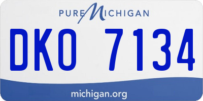 MI license plate DKO7134