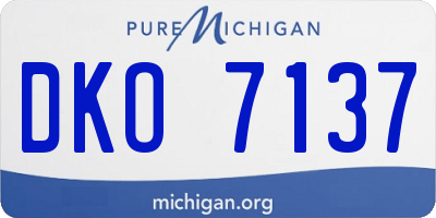 MI license plate DKO7137