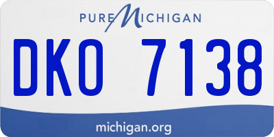 MI license plate DKO7138