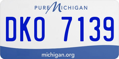 MI license plate DKO7139