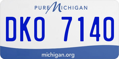 MI license plate DKO7140
