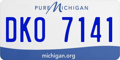 MI license plate DKO7141