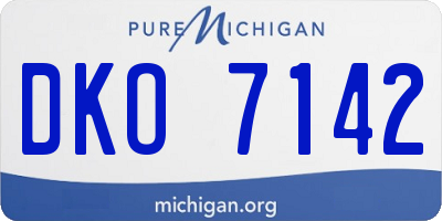 MI license plate DKO7142