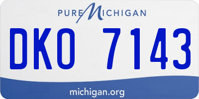 MI license plate DKO7143