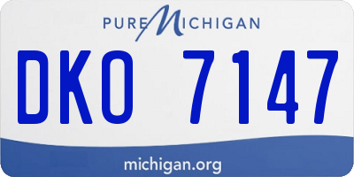 MI license plate DKO7147