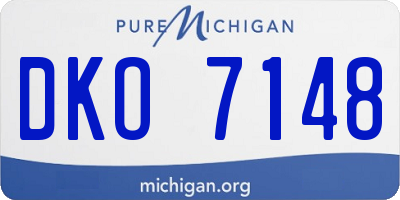MI license plate DKO7148