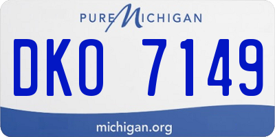 MI license plate DKO7149