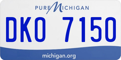 MI license plate DKO7150