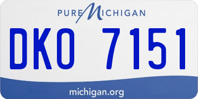 MI license plate DKO7151