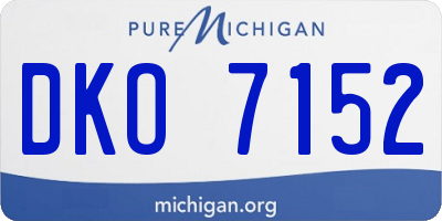 MI license plate DKO7152