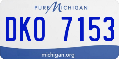 MI license plate DKO7153