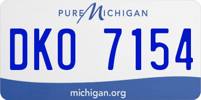 MI license plate DKO7154