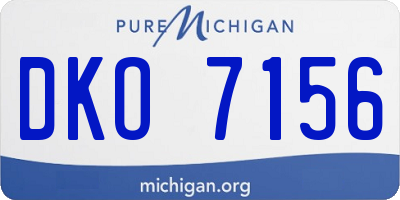 MI license plate DKO7156