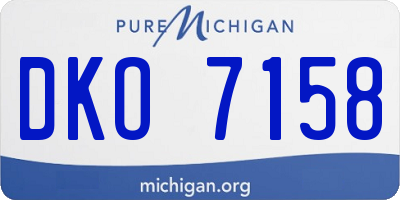 MI license plate DKO7158