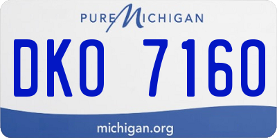 MI license plate DKO7160