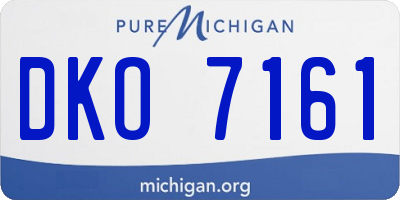 MI license plate DKO7161