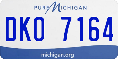 MI license plate DKO7164