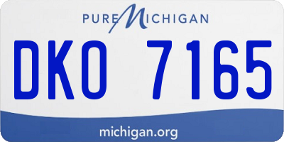MI license plate DKO7165