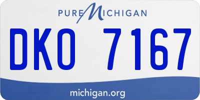 MI license plate DKO7167