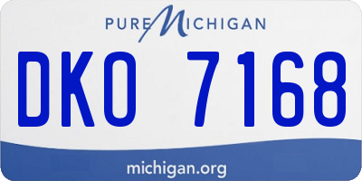 MI license plate DKO7168